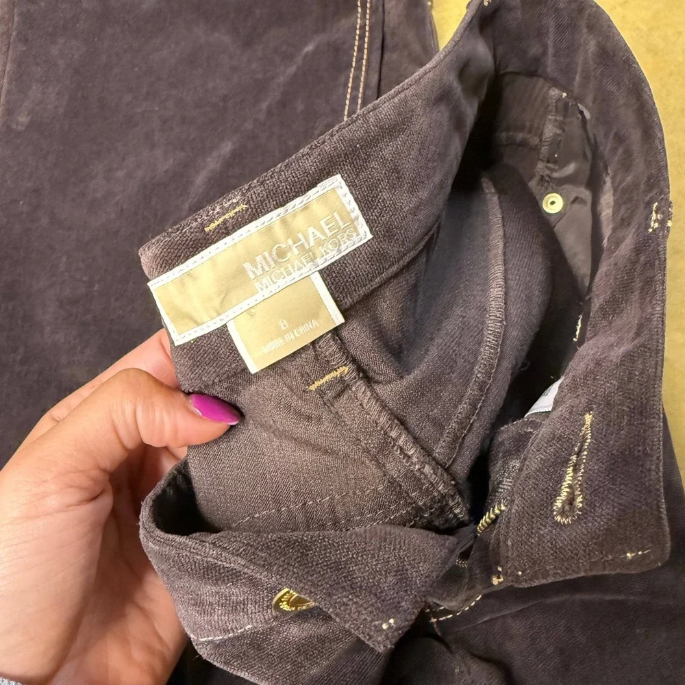 Low Rise Michael Kors Chocolate Brown Corduroy Boot/Flare‎ Pants Size 8